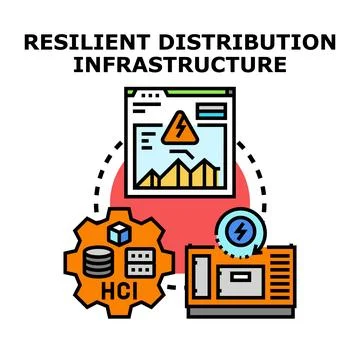Resilient distribution infrastructure with it data monitoring Stock Illustration