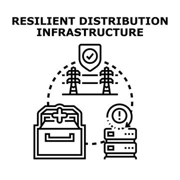 Resilient distribution infrastructure vector concept Stock Illustration