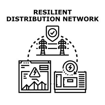 Resilient electricity distribution network ensuring power continuity イラスト素材