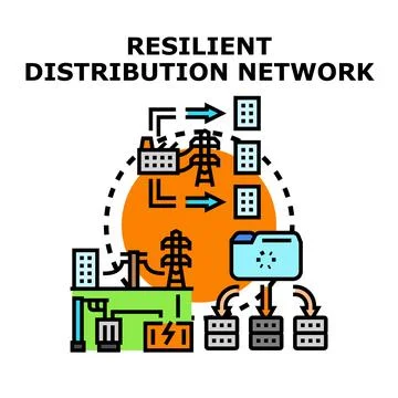 Resilient global energy distribution network infrastructure Stock Illustration