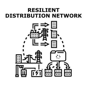 Resilient global energy distribution network infrastructure Stock Illustration