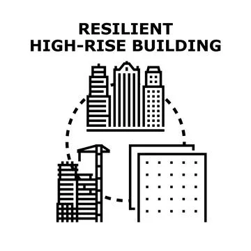 Resilient high rise building construction and urban development concept Stock Illustration