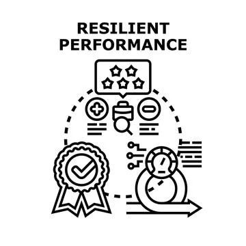 Resilient performance achieving business quality and continuous improvement Stock Illustration