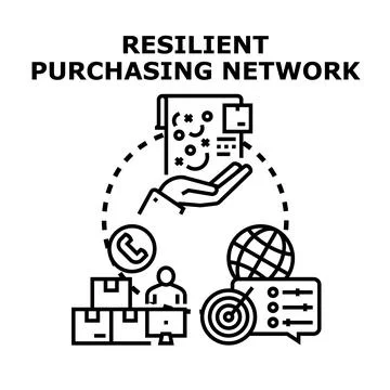 Resilient purchasing network developing business strategy Stock Illustration