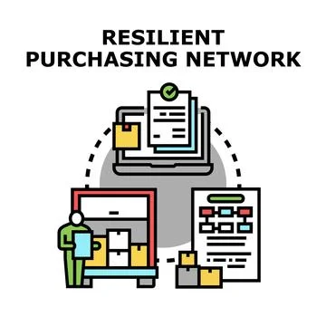Resilient purchasing network optimizing global supply chain Stock Illustration