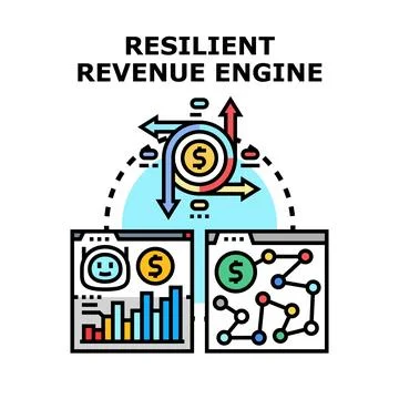 Resilient revenue engine optimizing business growth and strategy Stock Illustration