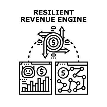 Resilient revenue engine optimizing business growth and strategy Stock Illustration