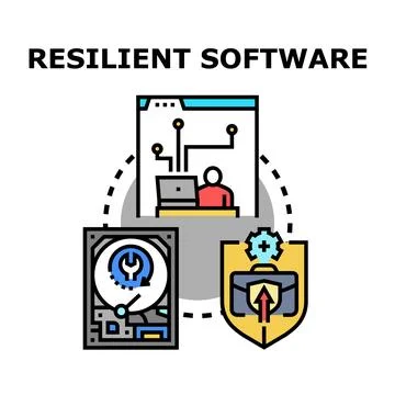 Resilient software concept ensuring system reliability and recovery Stock Illustration