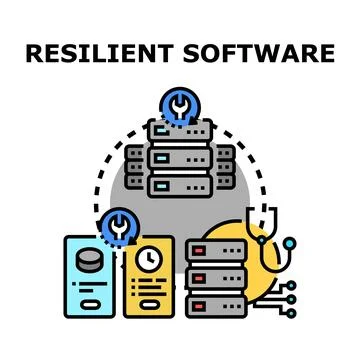 Resilient software concept for reliable system infrastructure Stock Illustration