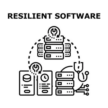 Resilient software concept for reliable system infrastructure Stock Illustration