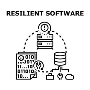 Resilient software developing with robust data recovery concept Stock-Illustration