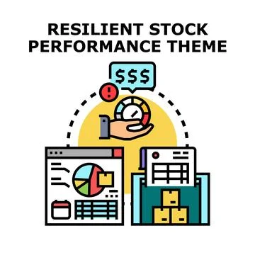 Resilient stock performance theme evaluating business analytics Stockillustratie