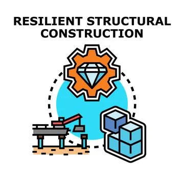 Resilient structural construction infrastructure vector icon concept Stock Illustration