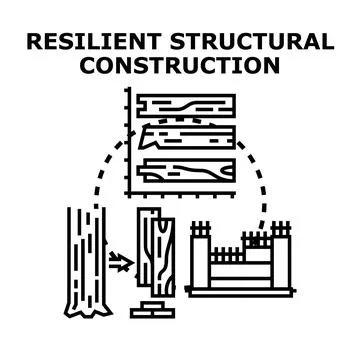 Resilient structural construction process vector illustration イラスト素材