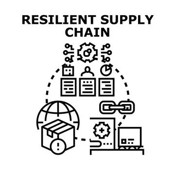 Resilient supply chain management developing global logistics network Stock Illustration