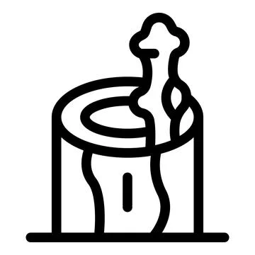 Resin dripping from a cut tree trunk creating a puddle on top Stock Illustration