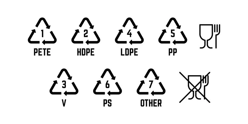 Resin identification code. Food grade plastic sign Stock Illustration