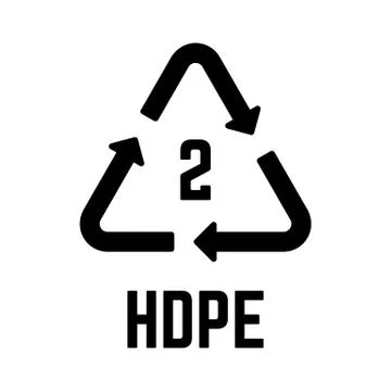 Resin identification code HDPE isolated on white Stock Illustration