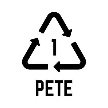 Resin identification code PETE isolated on white Stock Illustration