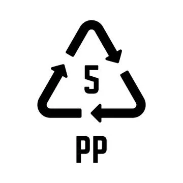 Resin identification code PP isolated on white Stock Illustration