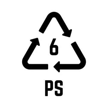 Resin identification code PS isolated on white Stock Illustration