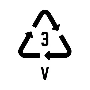 Resin identification code V isolated on white Stock Illustration