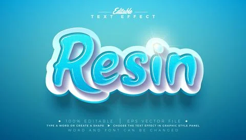 Resin Text Effect Editable Vector Graphic Style with Shadow and Glossy Plasti Illustrazione stock