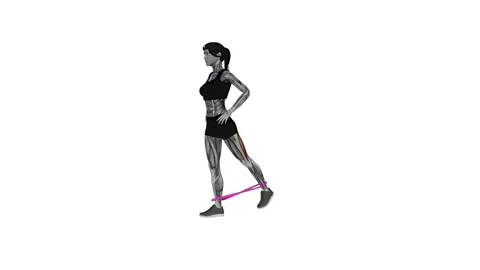 Resistance Band Standing Balance Glute Stock Video Pond5