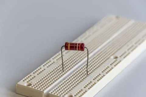 Resistance on breadboard Stock Photos