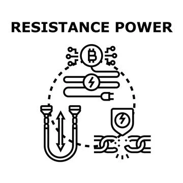 Resistance power breaking chains during blockchain mining Stock Illustration