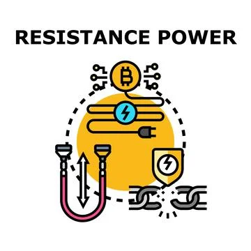 Resistance power breaking chains during blockchain mining Stock Illustration