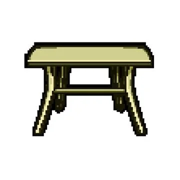 Resistant plastic table pixel art vector illustration Stock Illustration