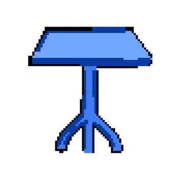 Resistant plastic table pixel art vector illustration Stock Illustration