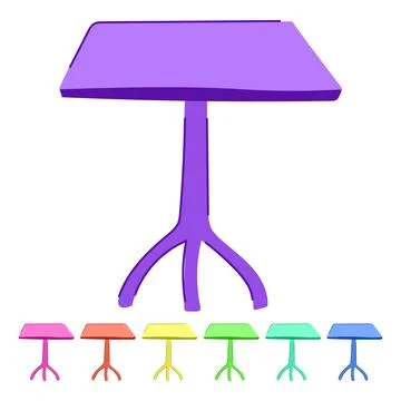Resistant plastic table vector cartoon graphic Stock Illustration