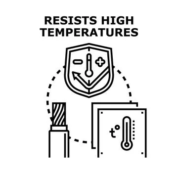 Resisting high temperatures concept for electrical cable protection 스톡 일러스트