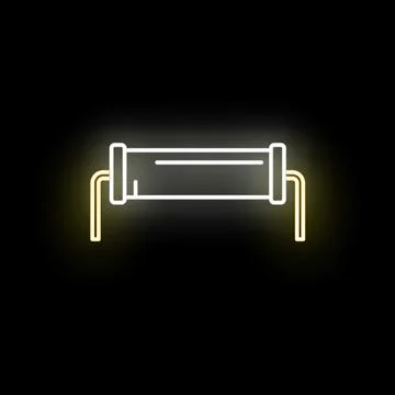Resistor component glowing with neon light effect Stock Illustration