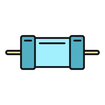 Resistor electrical circuit component flat icon design Stock Illustration