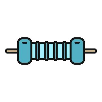 Resistor electrical component showing electronic circuit resistance concept Illustrazione stock