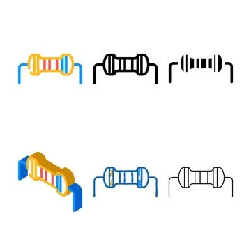 Resistor electrical engineer color icon variety vector Stock Illustration