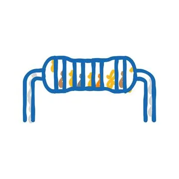Resistor electrical engineer icon doodle illustration Stockillustratie