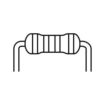 Resistor electrical engineer line icon vector illustration 스톡 일러스트
