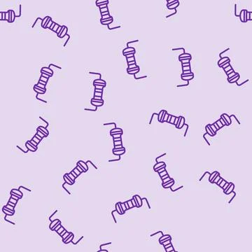 Resistor electrical engineer line vector seamless pattern Stock Illustration
