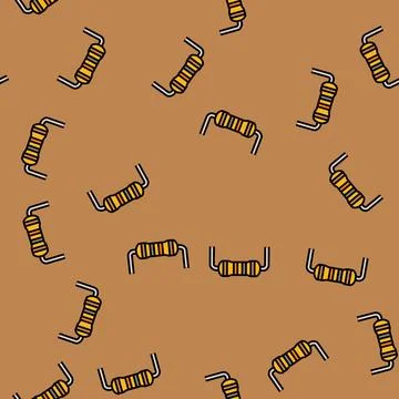 Resistor electrical engineer vector seamless pattern Stock Illustration