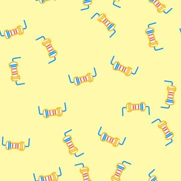 Resistor electrical engineer vector seamless pattern Stock Illustration