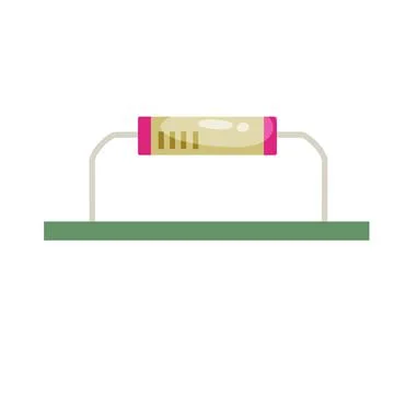 Resistor. Electrical engineering and electronics with two pins Stock Illustration