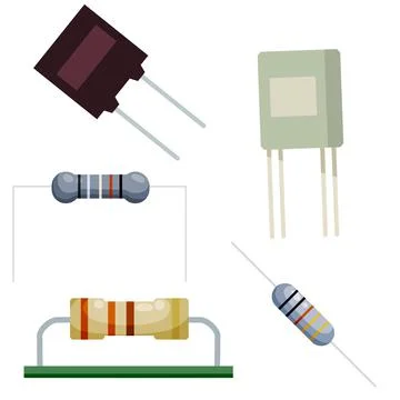 Resistor. Electrical engineering and electronics with two pins Stock Illustration