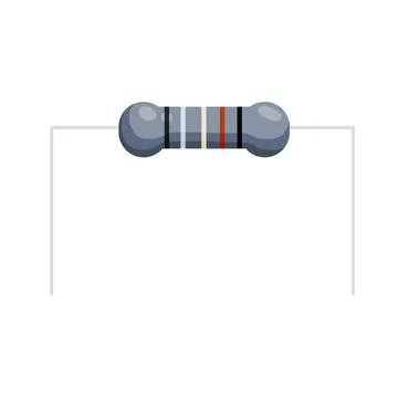 Resistor. Electrical engineering and electronics with two pins Stock Illustration