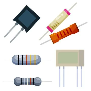 Resistor. Electrical engineering and electronics with two pins Stock Illustration