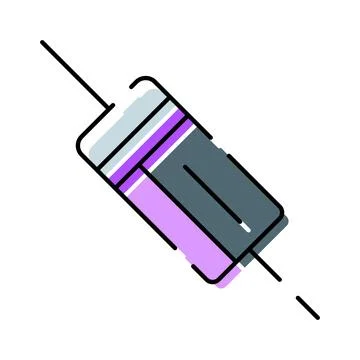 Resistor electronic component for electrical circuit engineering Ilustração Stock