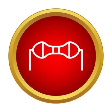 Resistor electronic component icon for circuit diagrams on red background Stock Illustration